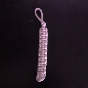 White paracord keychain